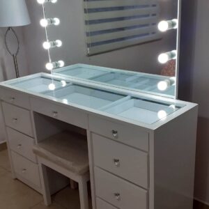 vanity 9 cajones mesa de cristal